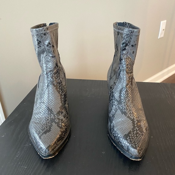 Dolce Vita Grey & Black Snake Skin Ankle Boot - Picture 3 of 4